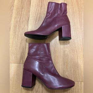 & Other Stories Burgundy Red Leather Ankle Boot, 7 38